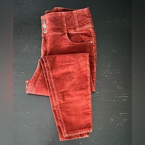 NOBO High Rise Sculpting Skinny Pants in Rust Orange